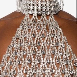 Akira Silver Chain Top with Rhinestones